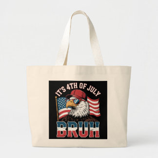 Bolsa Tote Grande Divertido Águia Patriótica Bruh 4 de Julho
