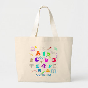 Bolsa Tote Grande Divertido, Colorido, Professor Personalizado