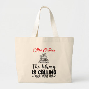 Bolsa Tote Grande Divertido Que A Biblioteca Está Chamando