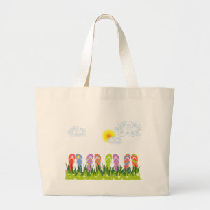 Bolsa Tote Grande Divertimento colorido dos chinelos do verão no