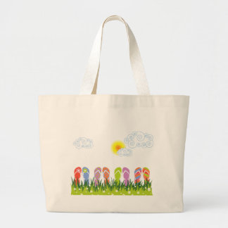Bolsa Tote Grande Divertimento colorido dos chinelos do verão no