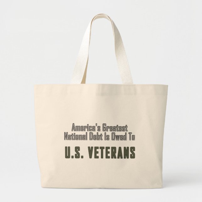 Bolsa Tote Grande Dívida dos Estados Unidos aos Veteranos (Frente)