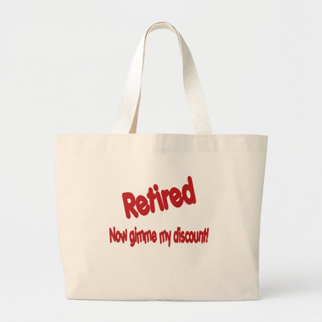 Bolsa Tote Grande Dizer engraçado da aposentadoria (Frente)