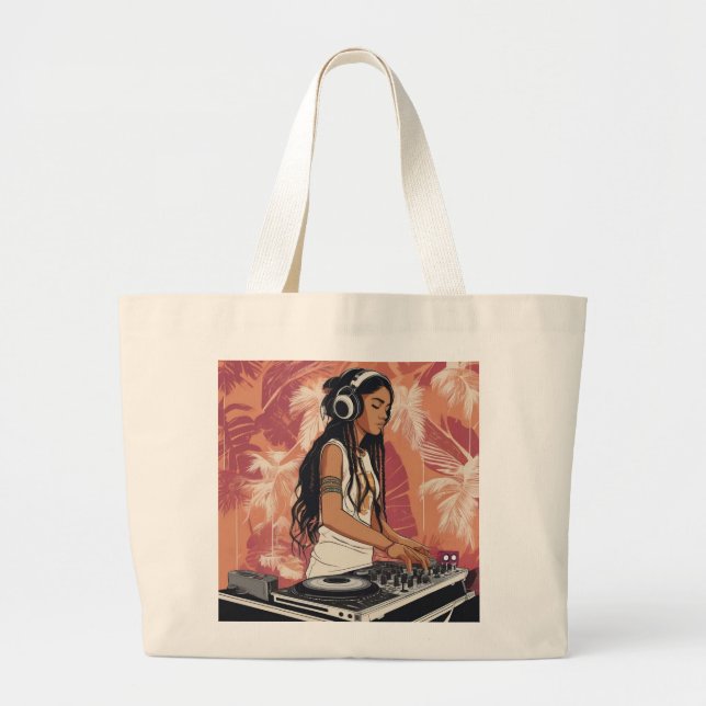 Bolsa Tote Grande dj afro girl (Frente)