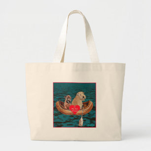 Bolsa Tote Grande Do "passeio da canoa Nighttime com melhor amigo "