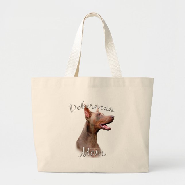 Bolsa Tote Grande Doberman Pinscher (Isabella) Mãe 2 (Frente)