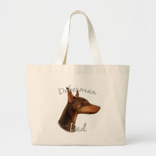 Bolsa Tote Grande Doberman Pinscher (vermelho) Pai 2