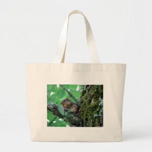 Bolsa Tote Grande Doce Esquilo em uma Roupa e Presentes de Árvore