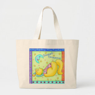 Bolsa Tote Grande Doce Gato Doce Sonha Fralda