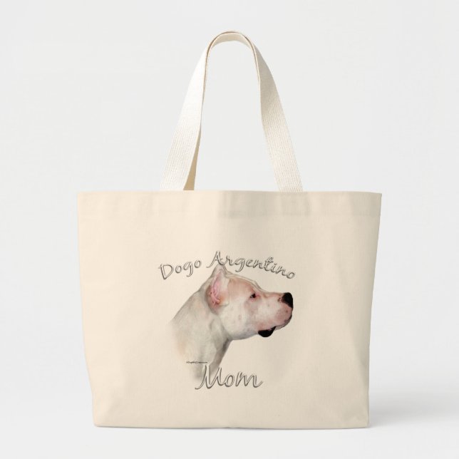 Bolsa Tote Grande Dogo Argentino Mãe 2 (Frente)