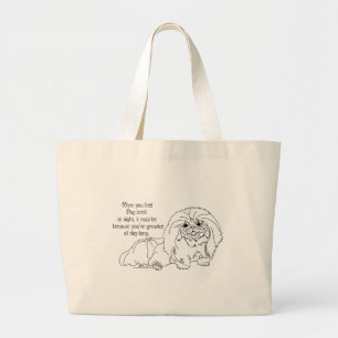 Bolsa Tote Grande Dogs Pekingenses Witty Sayings