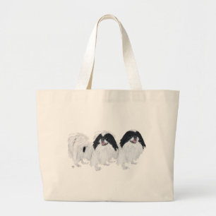 Bolsa Tote Grande Dois Cães Japoneses