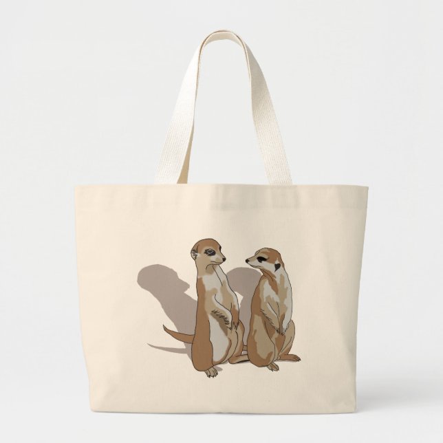 Bolsa Tote Grande dois Erdmännchen com sombras (Frente)