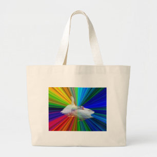 Bolsa Tote Grande dois gansos brancos em fundo muito rico