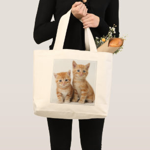Bolsa Tote Grande Dois gatinhos adoráveis