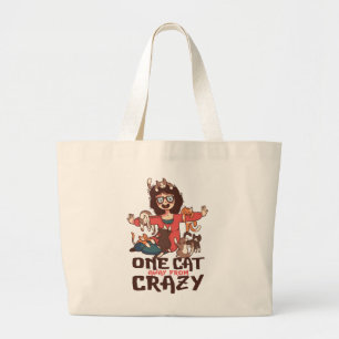 Bolsa Tote Grande Dona de Gato Louca Fofa Amante de Gatinho Mãe de G