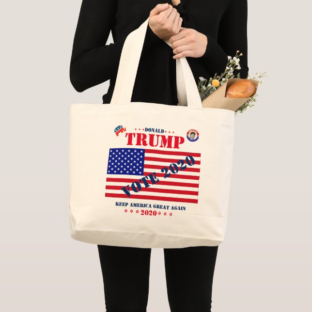 Bolsa Tote Grande Donald Trump 2020 - Jumbo Tote Bag (Frente (produto))