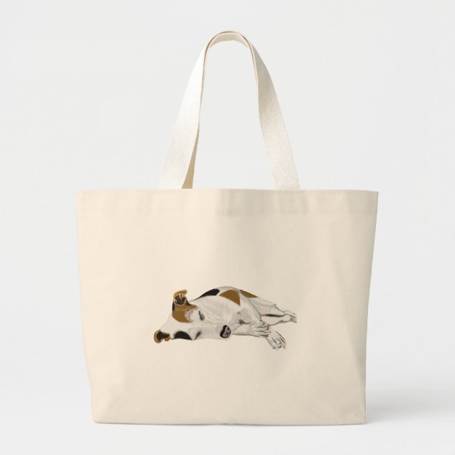 Bolsa Tote Grande Dormindo Jack Russell (Frente)