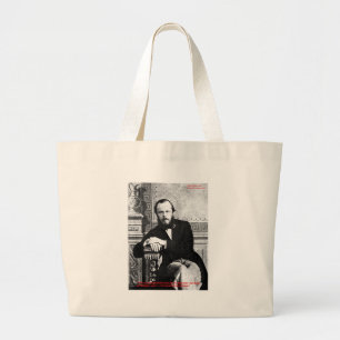 Bolsa Tote Grande Dostoevsky "Deus Pretendeu" Citação de Amor Presen