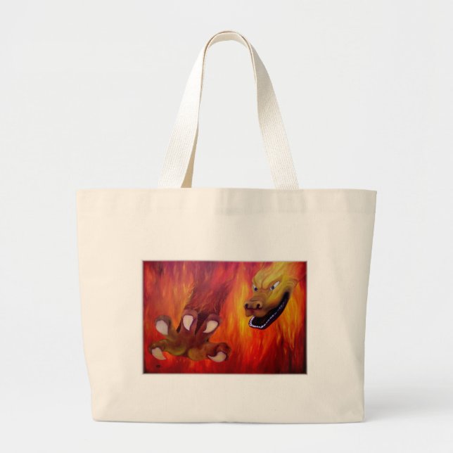 Bolsa Tote Grande Drachenkralle - Dragão Vermelho (Frente)