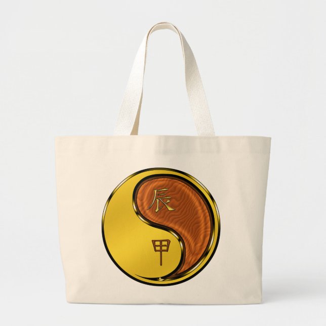 Bolsa Tote Grande Dragão de Madeira (Frente)