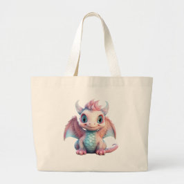 Bolsa Tote Grande Dragão doce de algodão