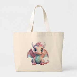 Bolsa Tote Grande Dragão doce de algodão