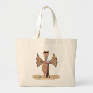 Bolsa Tote Grande Dragão Fofo na Praia