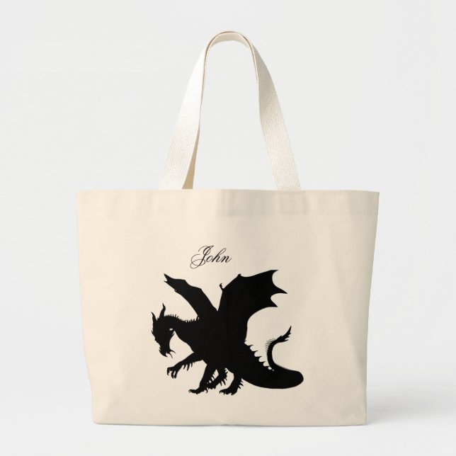 Bolsa Tote Grande Dragão Negro (Frente)