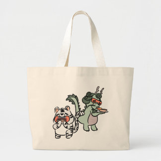 Bolsa Tote Grande Dragão verde tigre branco