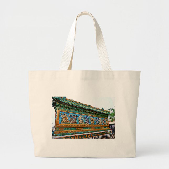 Bolsa Tote Grande Dragões Chineses (Frente)
