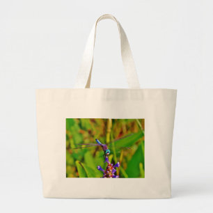 Bolsa Tote Grande Dragonfly e flor