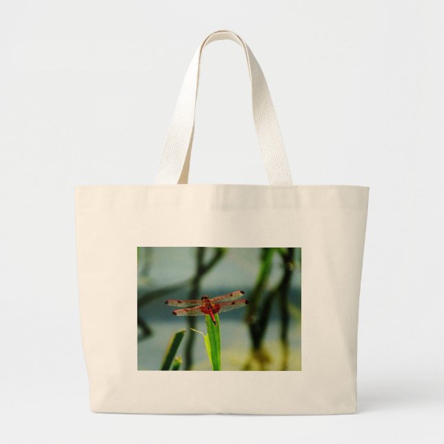 Bolsa Tote Grande Dragonfly Vermelha e Negra (Frente)