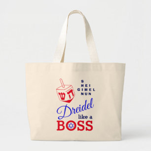 Bolsa Tote Grande Dreidel Divertido Como Um Chefe Hanukkah