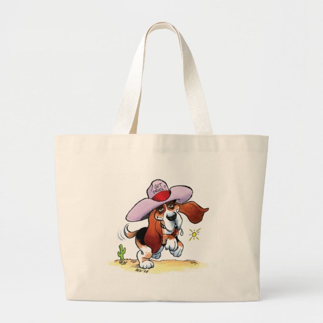 Bolsa Tote Grande Drool obtido Basset? Saco clássico (Frente)