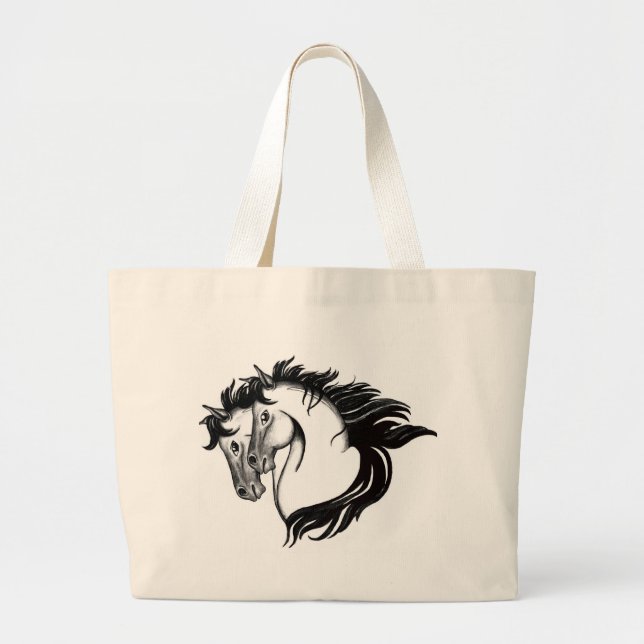 Bolsa Tote Grande Duas Cabeças de Cavalo (Frente)
