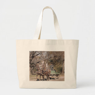 Bolsa Tote Grande Duas Equipe de Cavalo e Vagão