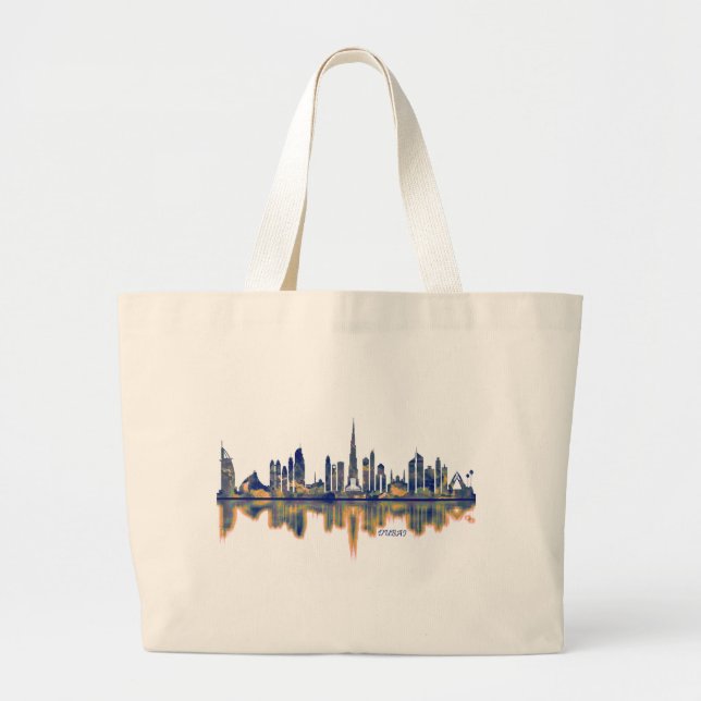 Bolsa Tote Grande Dubai Skyline (Frente)