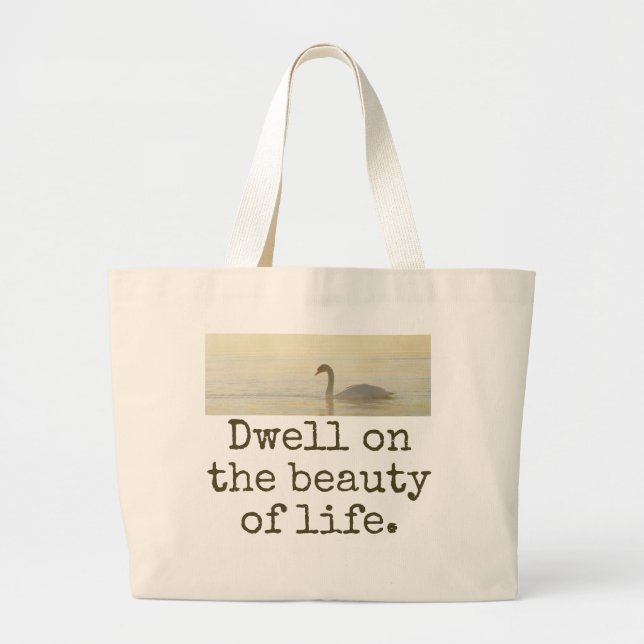 Bolsa Tote Grande Dwell On The Beauty Of Life - Beauty Cote (Frente)