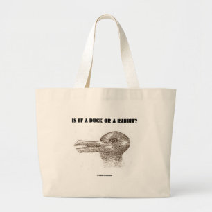 Bolsa Tote Grande É um pato ou um coelho? (Ilusão óptica)
