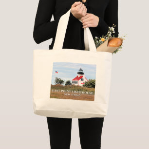 Bolsa Tote Grande East Point Lighthouse, New Jersey Jumbo Tote Bag