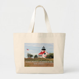 Bolsa Tote Grande East Point Lighthouse, New Jersey Jumbo Tote Bag