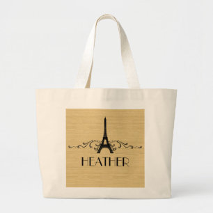 Bolsa Tote Grande Ebony French Flourish Tote Bag
