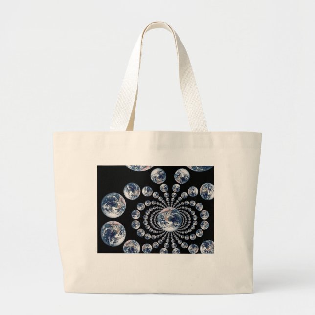 Bolsa Tote Grande Eco multivisual da Terra (Frente)