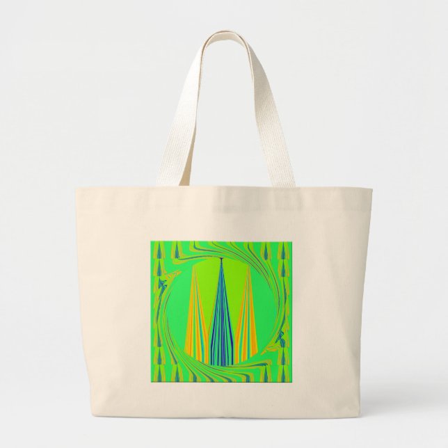 Bolsa Tote Grande Edgy Geometry Neon Design (Frente)