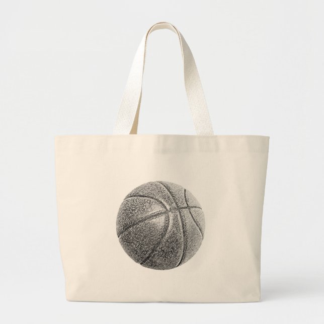 Bolsa Tote Grande Efeito Lápis de Basquete (Frente)