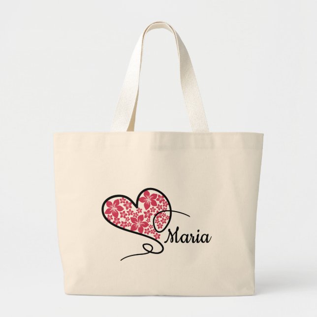 Bolsa Tote Grande Elegância Sensível: Saco de Tota Grande e Floral (Frente)