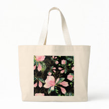 Elegant Pink Magnolia Pattern Watercolor