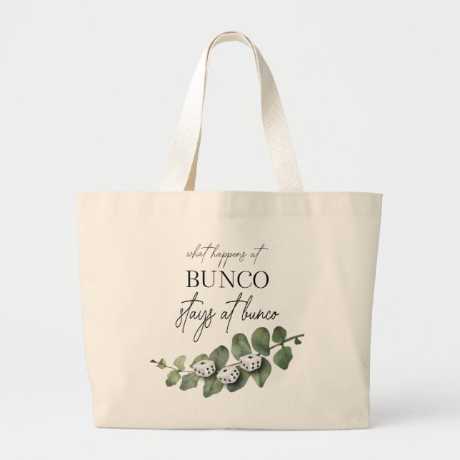 Bolsa Tote Grande Elegante Eucalyptus Dice Bunco (Frente)