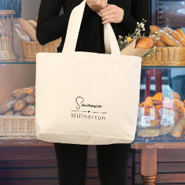 Bolsa Tote Grande Elegante Mínimo Moderno Neutro Monograma